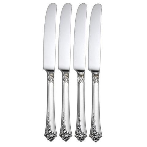 Oneida Damask Rose Set of 4 Dinner Knives 9 1/2" USA Made